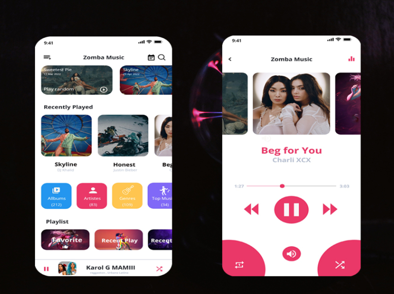 Music app UI design by Ismail Naimi on Dribbble