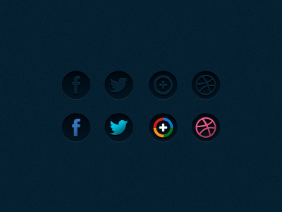 Social icons with the new Twitter logo dribbble facebook google icons plus social twitter