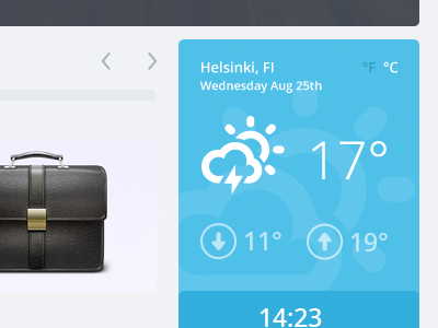 Helsinki Weather Widget blue celsius clean cloud clouds flat open sans weather widget