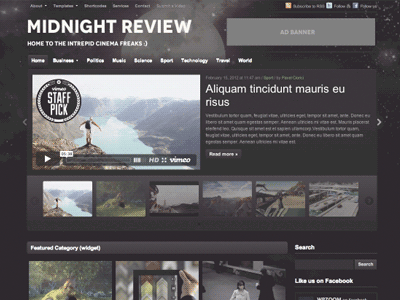 Midnight Review brown dark design midnight moon review site sky stars video wordpress wp