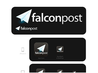 Falconpost Icons android dark design falcon icons ios mail post rounded