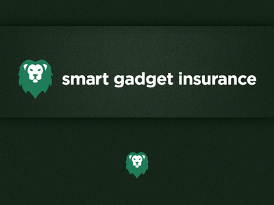 Smart Gadget Insurance Logo v2 app brand branding green icon insurance ios lion logo mascot museo power sans site white