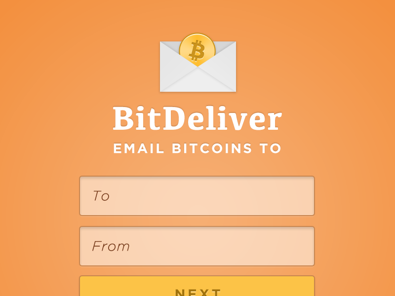 BitDeliver bitcoin ui interface design orange bitdeliver email button input ux web webapp web app app tinybyteapps tinybyte apps