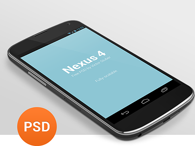 Free Nexus 4 PSD 3d android download free freebie google holo nexus nexus 4 phone psd template