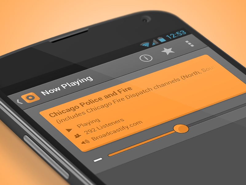 Scanner Radio 4.0 android ui interface design interface design orange nexus ux app google police scanner