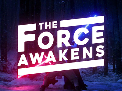 The Force Awakens awakens blue force kylo lightsaber logo red ren rey star typography wars
