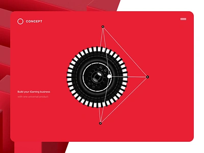 Concept for iGaming Platform abstract black gaming interface landing red redshift3d ui website white