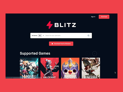 Blitz.gg — a coolest gaming tool animation bachoodesign clean effect geometry minimal ui website