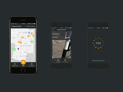 U Scooter — scan and ride animation application bachoodesign clean interface mobile ui ux