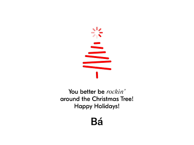Holiday greetings from Bá! card christmas christmas tree greetings holiday