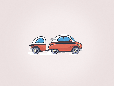 Small car auto baby car car gogo icon illustration red car speed speed icon trailer