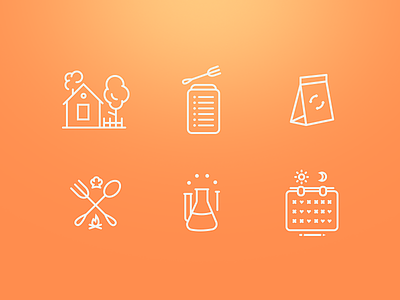 Another Icons bag calendar chemistry eat food house icon icons lab menu orange outline schedule set tabbar tree