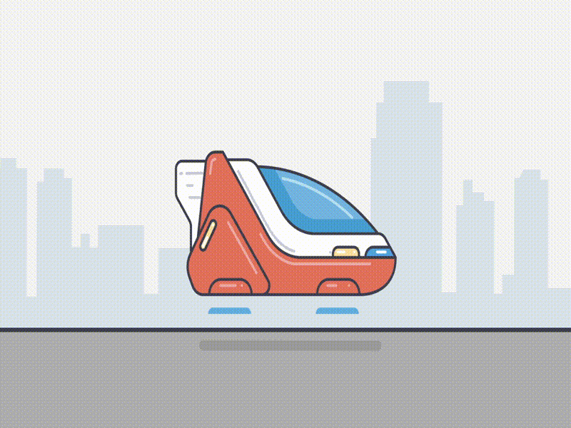 Space Car animated animation bus car flying car future illustration space car town