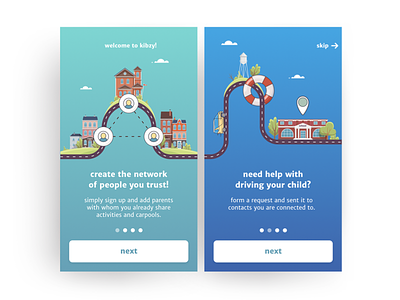 Kibzy App application carpool carshare child app children cloud house map point route schedule taxi