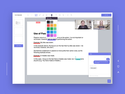 Twosigmas — Whiteboard app dashboard education english online product service studying tools ui ux