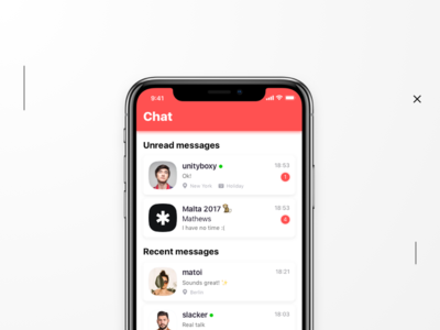 Messenger Concept on iPhone X app chat clean concept ios ios 11 iphone iphone x messenger minimalistic native