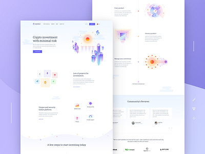 Capitalium — Homepage Design blockchain clean cryptocurrency homepage illustration interface landing page vibrant