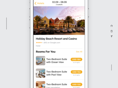 Tiki — Hotel Booking app book booking chat chat bubble chatbot chatbox gift holiday hotel ios minimal native rental rooms travel ui