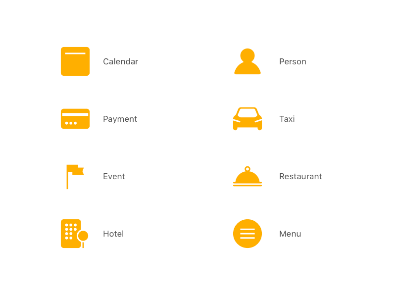 Tiki — Iconset animation app hotel icons menu payment restaurant taxi travel