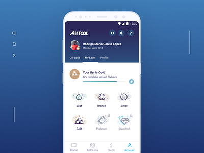 TechCrunch Disrupt Top Picks: Airfox. Rethink your finance android app application bachoodesign finance gamification icons illustration interface level mobile app profile ui user profile ux