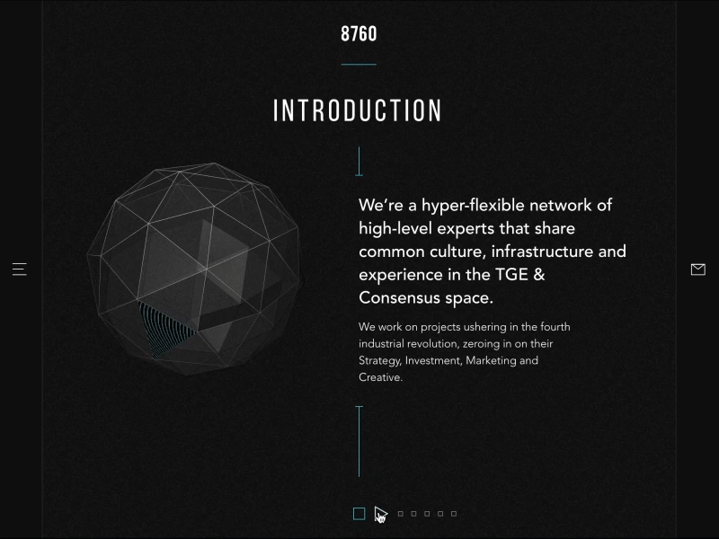 Eccentric Website: The8760. Qualitative Marketing Agency animation black black white clean dark effect effects geometry motion triangle typography website white wow