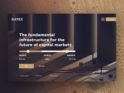 ICO Landing page: Gatex building column finance illustration landing massive one page one page website people scheme vector website