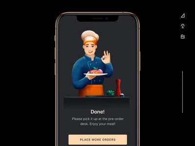 Pre-ordering app: OrderX application chat drinks food illustrations interface meal meals mobile onboarding order restaurant