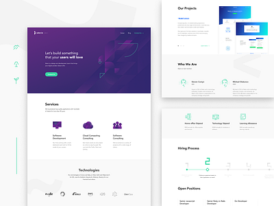 Saker. Website for development team bachoo bachoodesign clean color design development geometric graphic illustrations logo minimal modern style team ui ui design user interface ux ux design website