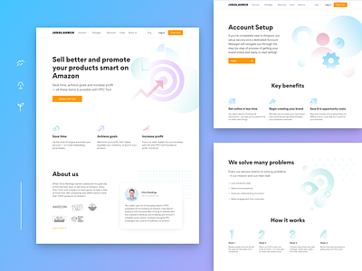 Judolaunch. PPC management tools and services amazon bachoo bachoodesign business clean homepage illustrations interface landing launch minimal platform product sale seller service tool ui design ux design website