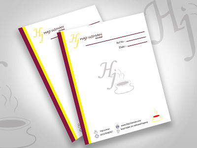 letterhead design of HJ HAJI USMAN RESTURENT branding design graphic design letterhead design logo typography vector