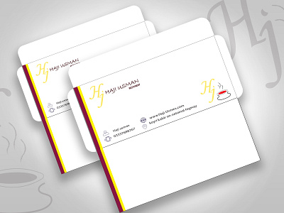 envelop design of HAJI USMAN RESTURENT branding design envelop envelop design graphic design logo typography