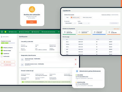 Intranet Coomeva ai dashboard interface ui web design