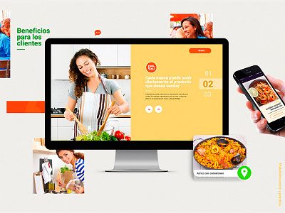 Landing page design food interface landing ui