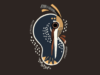 Great Blue Heron bird bird illustration color color palette design dots illustration illustration art lines pattern