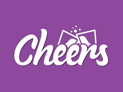 Cheers Logo branding brush hand lettering identity logo vector