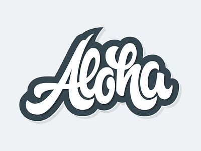 Aloha aloha hand lettering lettering print script shirt vector