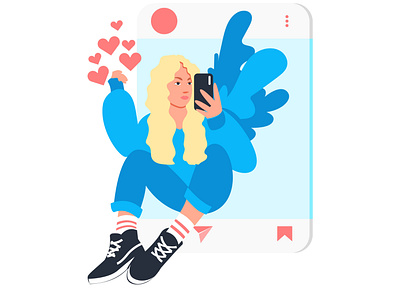 instagram blue clipart cold design fashion flat art flat illustration flatdesign girl instagram instagram banner instagram post selfie shutterstock