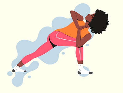 fitness african blue clipart cold design fashion fitness flat art flat illustration flatdesign girl orange pink sport yoga