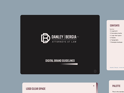 Danley | Bergia PLLC b blue brand branding d design guidelines lawyer logo logodesign logotype mockup red