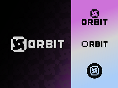 Orbit black blue brand design fun logo orbit pink purple tech white