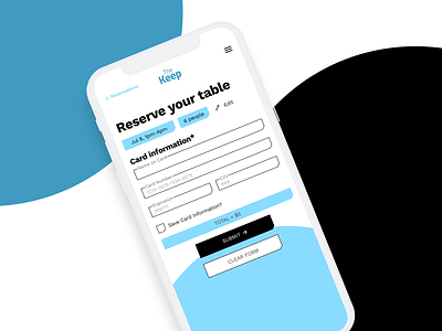 DailyUI - 002 - Reserve a Table at The Keep blue creditcard dailyui design dnd ui