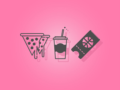 Za | Drank | Tix drink icon pink pizza ticket