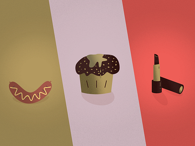 Sausage Muffin Lipstiick illustration nouns stuff texture things