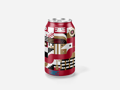 Rejected Art becomes a beer can beer can gold mural red