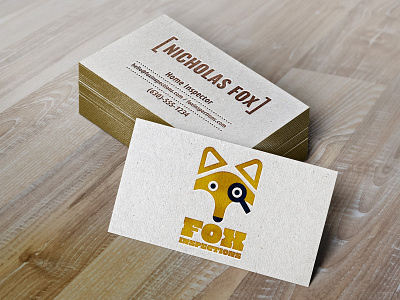FOX INSPECTIONS - Business Card and Logo Concept business card fpx inspection letter press