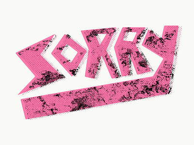Sorry font letter pink type