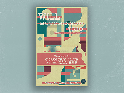 Will Hutchinson Trio - The Zoo Bar, Lincoln, NE gig music poster show