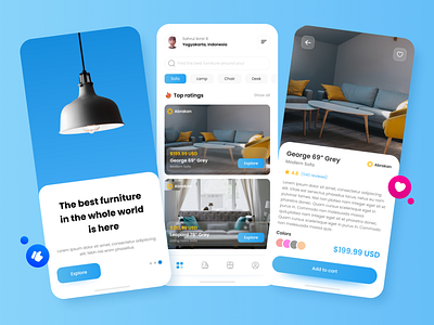 Furniture Apps Design Minimalist Blue Color
