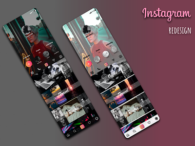 Instagram Redesign app figma graphic design illustrator instagram phoneapp redesign ui ux