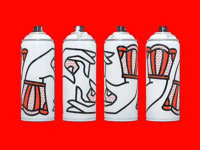 Spray Can Hands. graffiti halftone illustration monoline paint pop art redhalftone spray can spraypaint tattoo